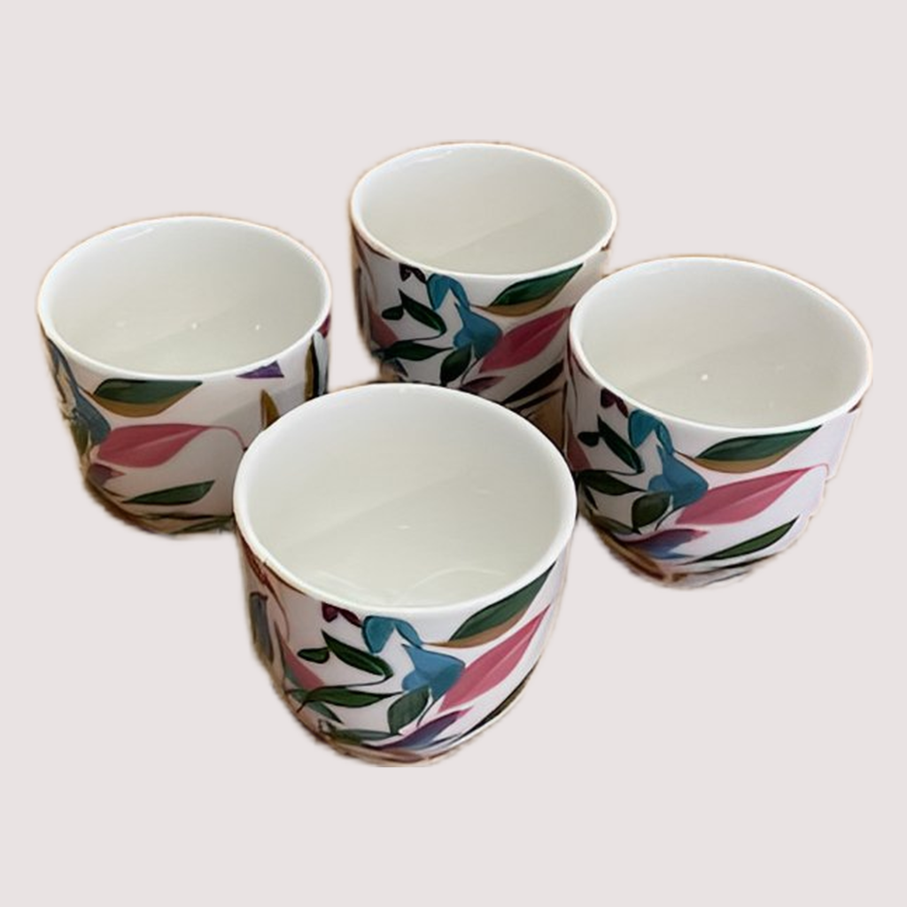 Coffret 4 tasses expresso 200 ml — Rose de France, fleuriste Ruelle-sur-Touvre / Champniers (photo 1)